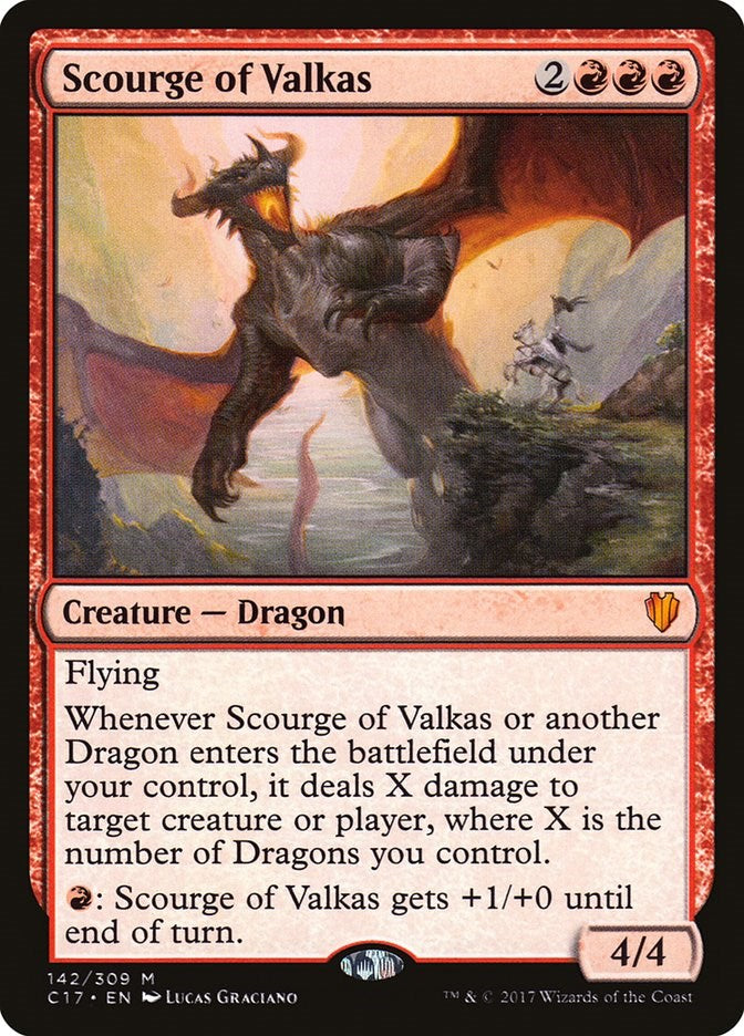 Scourge of Valkas 142 Commander 2017 Mythic Magic: The Gathering Normal Lightly Played English Trading Card