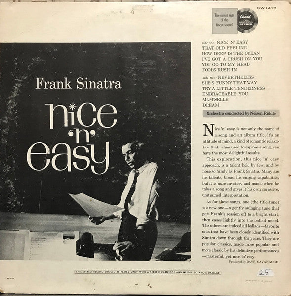 Frank Sinatra : Nice 'N' Easy (LP, Album, Los)