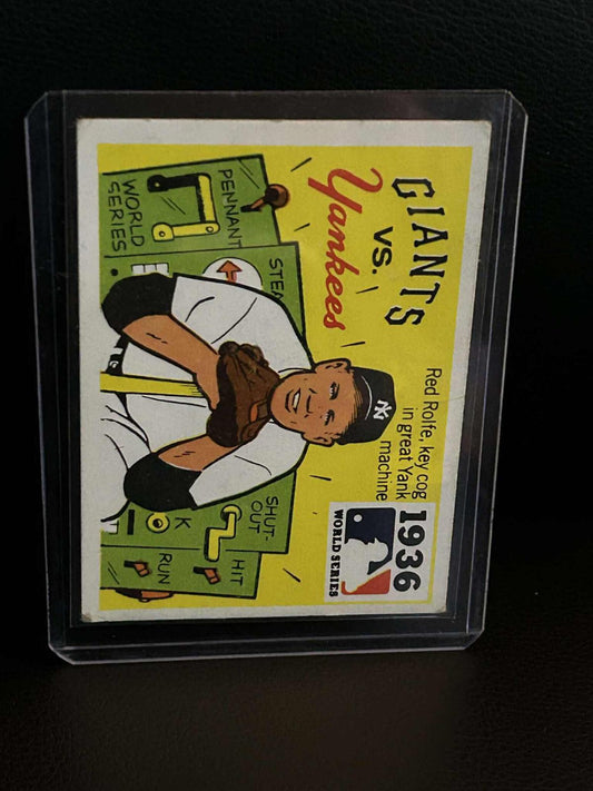 1936 Yankees, Giants [Red Rolfe] #34 | 1971 Fleer World Series Black Back Baseball