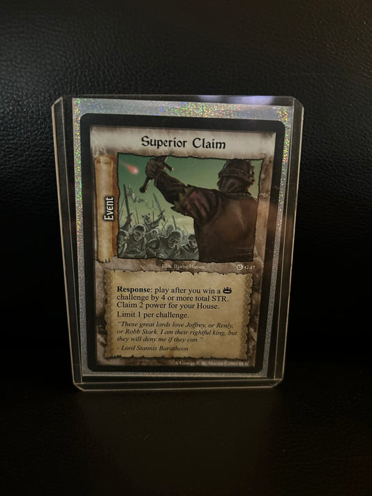 Superior Claim #G47 Ice & Fire Premium Starter A Game of Thrones Lightly Played