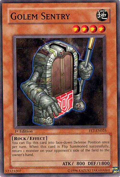Golem Sentry FET-EN025 Flaming Eternity Common / Short Print YuGiOh Unlimited Moderately Played English Trading Card