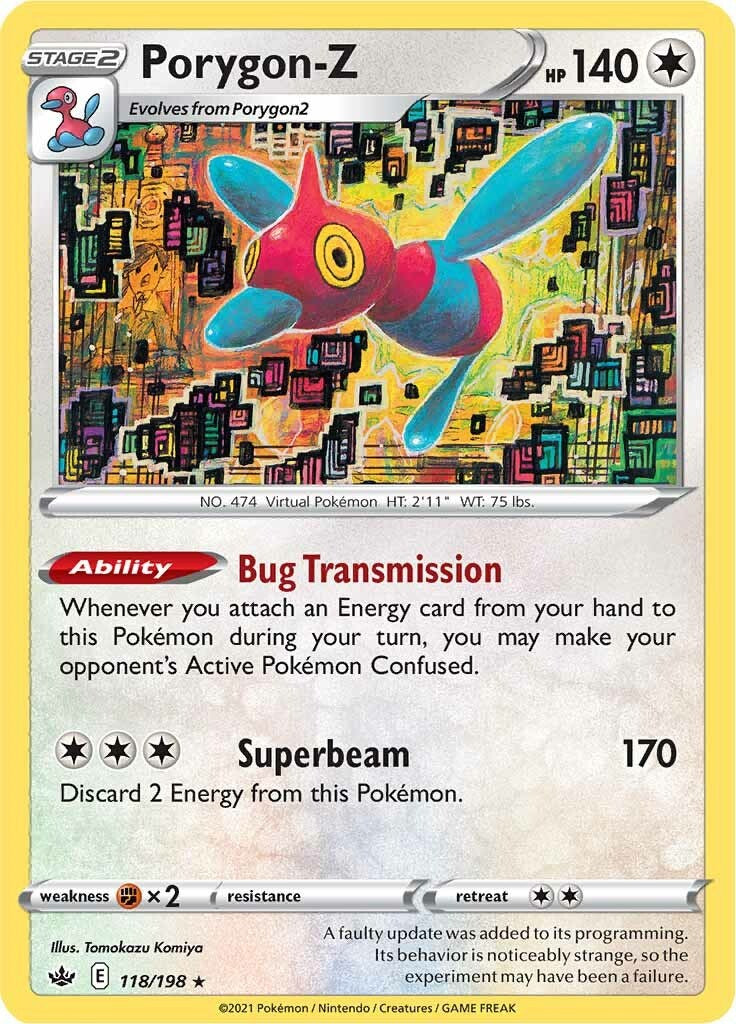 Porygon-Z 118/198 SWSH06: Chilling Reign Holo Rare Pokemon Holofoil Lightly Played English Trading Card