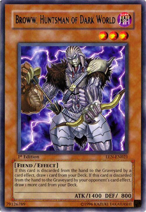 Broww, Huntsman of Dark World EEN-EN021 Elemental Energy Rare YuGiOh 1st Edition Moderately Played English Trading Card