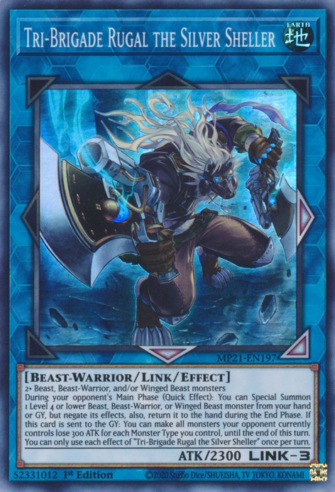 Tri-Brigade Rugal the Silver Sheller MP21-EN197 2021 Tin of Ancient Battles Super Rare YuGiOh 1st Edition Lightly Played English Trading Card