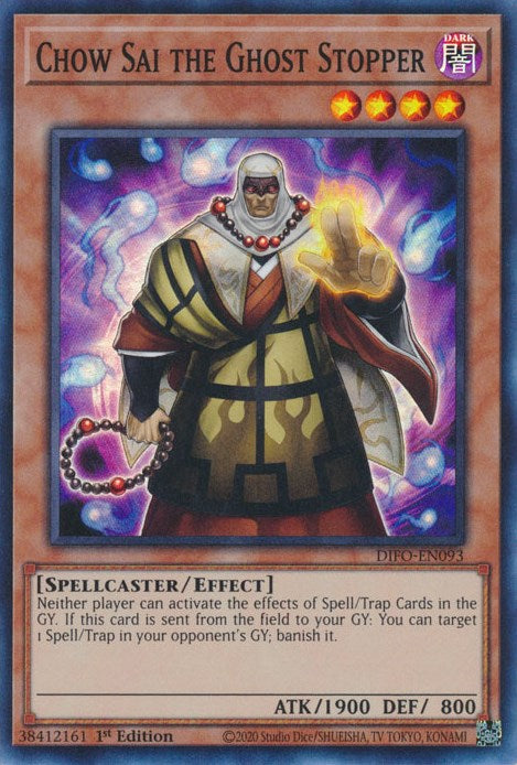 Chow Sai the Ghost Stopper DIFO-EN093 Dimension Force Super Rare YuGiOh 1st Edition Lightly Played English Trading Card