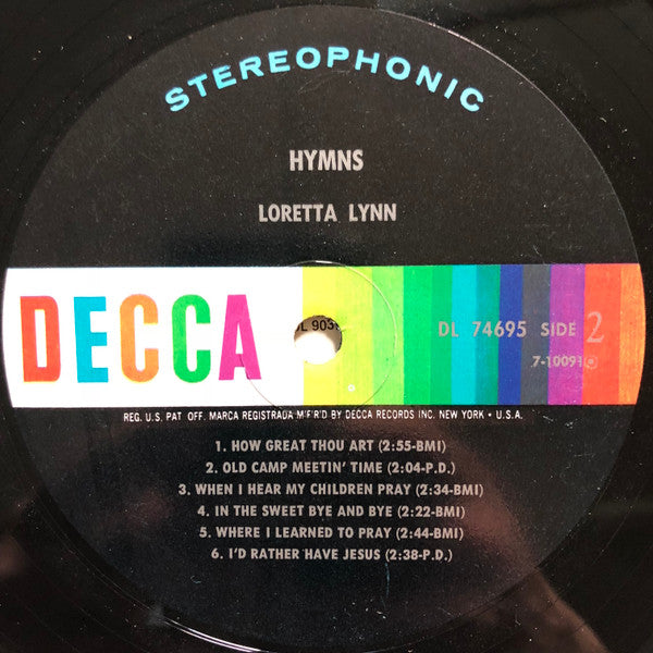 Loretta Lynn : Hymns (LP, Album, Glo)