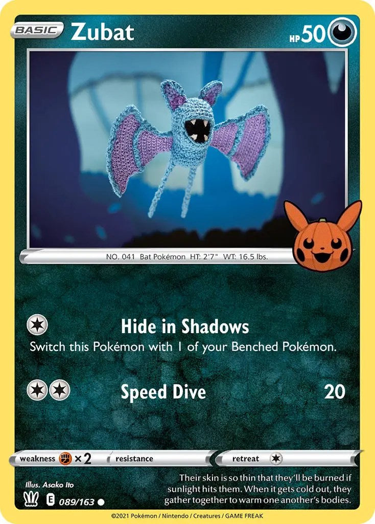 Zubat 089/163 Trick or Trade BOOster Bundle Promo Pokemon Normal Lightly Played English Trading Card
