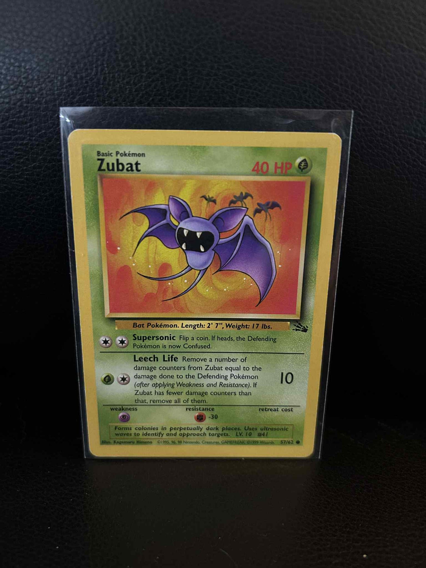 Zubat - 57/62 - Common - Unlimited Edition Fossil Pokemon Moderately Played, Eng