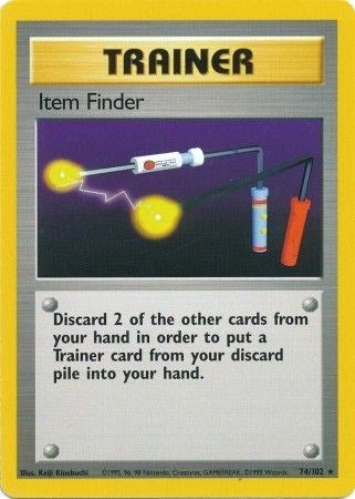 Item Finder 074/102 Base Set Rare Pokemon Normal Moderately Played English Trading Card
