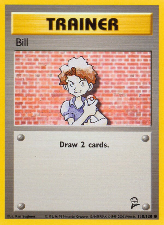 Bill 118/130 Base Set 2 Common Pokemon Normal Moderately Played English Trading Card