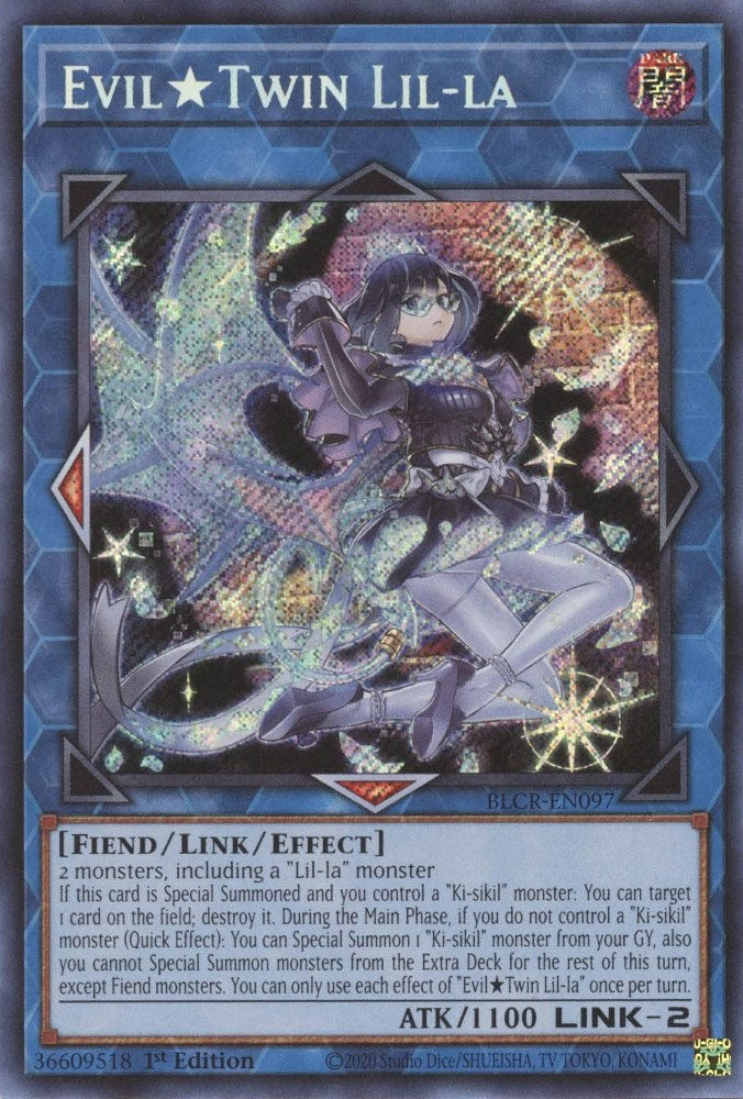Evil Twin Lil-la BLCR-EN097 Battles of Legend: Crystal Revenge Secret Rare YuGiOh 1st Edition Lightly Played English Trading Card