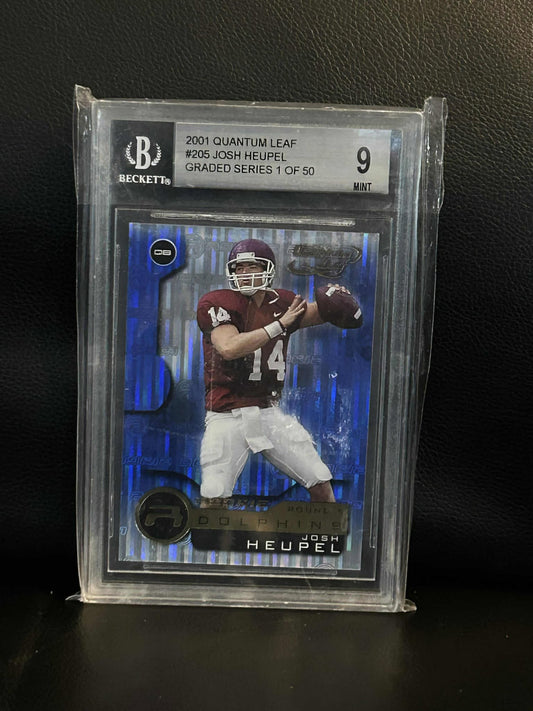 Josh Heupel #205 | 2001 Quantum Leaf Graded Beckett 9 Football