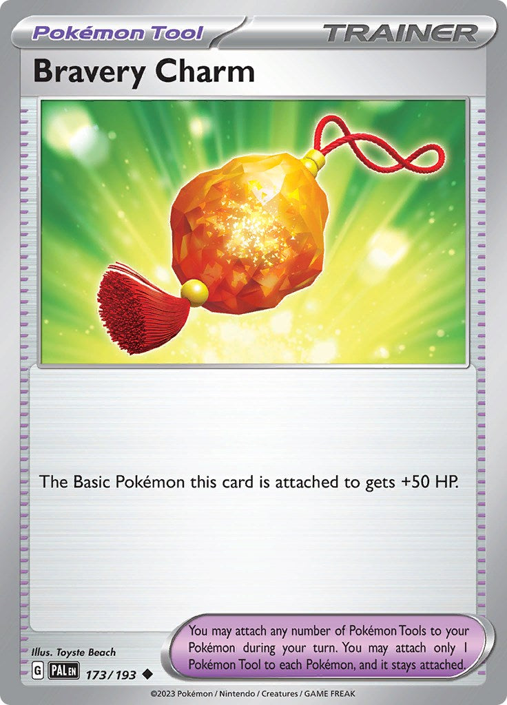 Bravery Charm 173/193 SV02: Paldea Evolved Uncommon Pokemon Normal Lightly Played English Trading Card