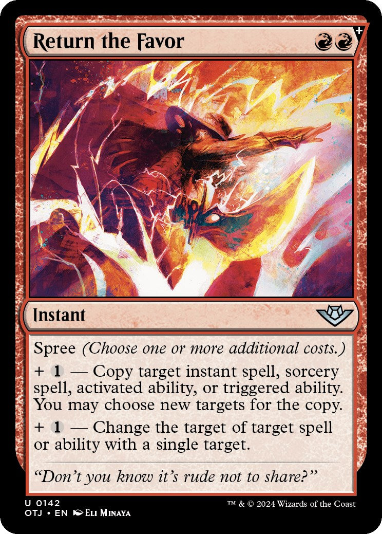 Return the Favor 142 Outlaws of Thunder Junction Uncommon Magic: The Gathering Normal Lightly Played English Trading Card