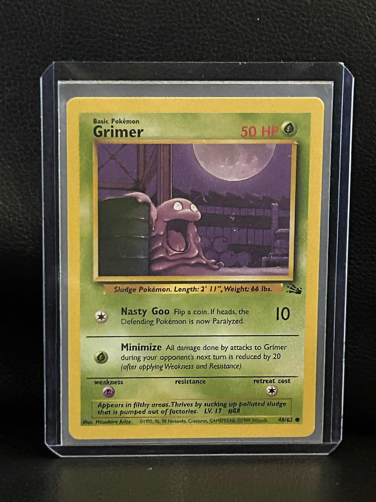Grimer - 48/62 - Common - Unlimited Edition Fossil Pokemon Moderately Played, En