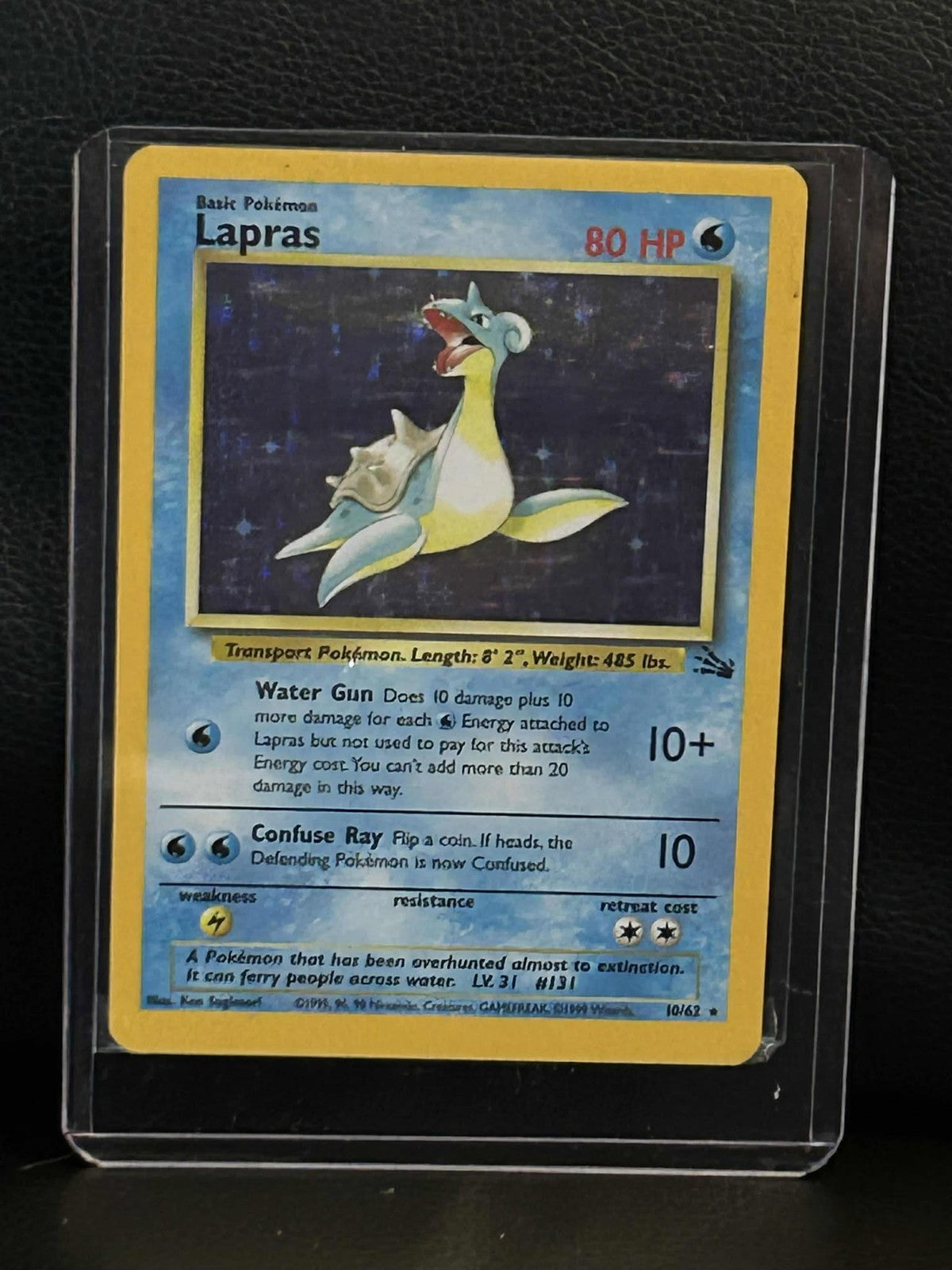 Lapras - 10/62 - Holo Rare - Unlimited Edition Fossil Pokemon Lightly Played, En