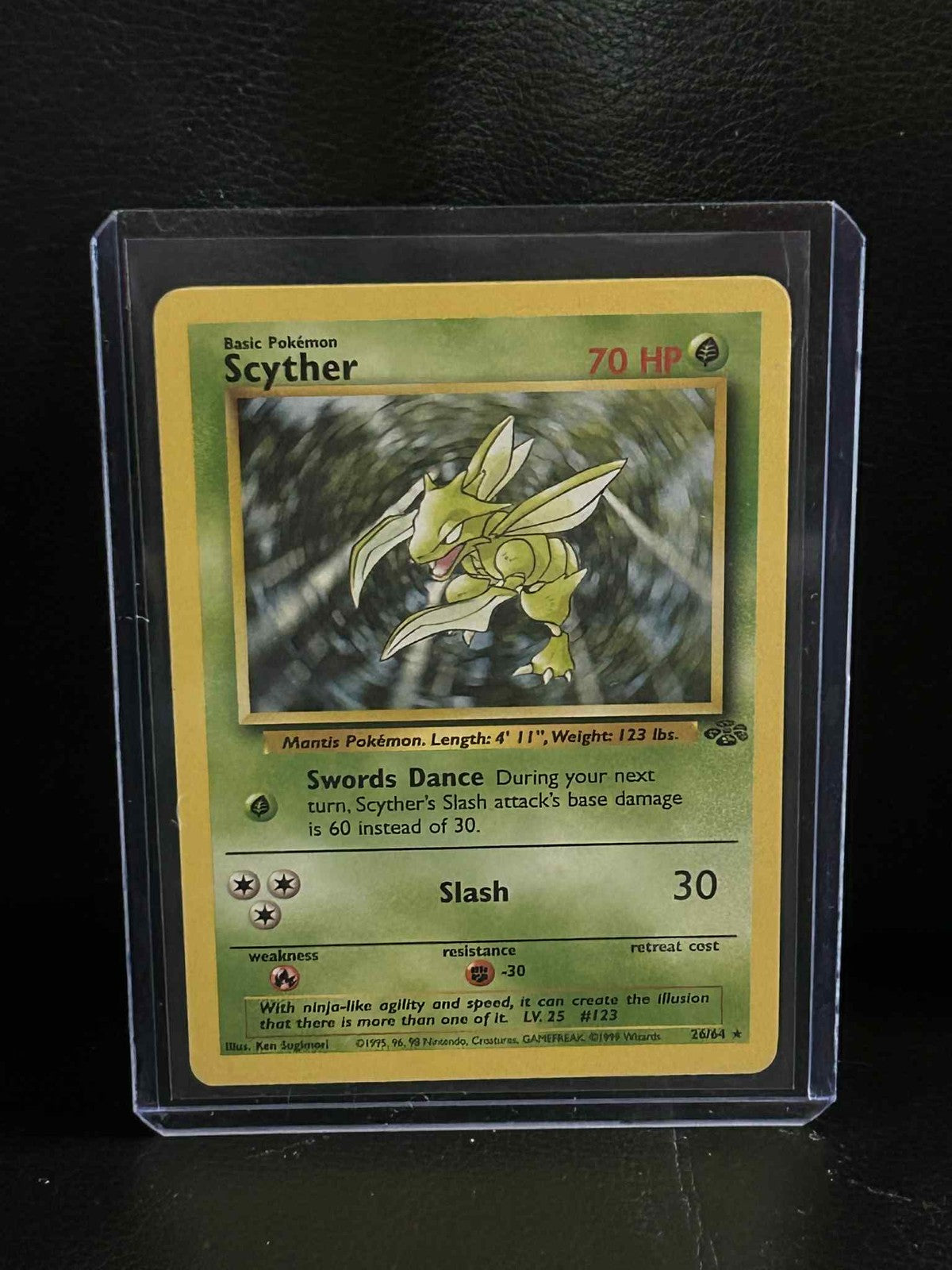Scyther - 26/64 - Rare - Unlimited Edition Jungle Pokemon Moderately Played, Eng