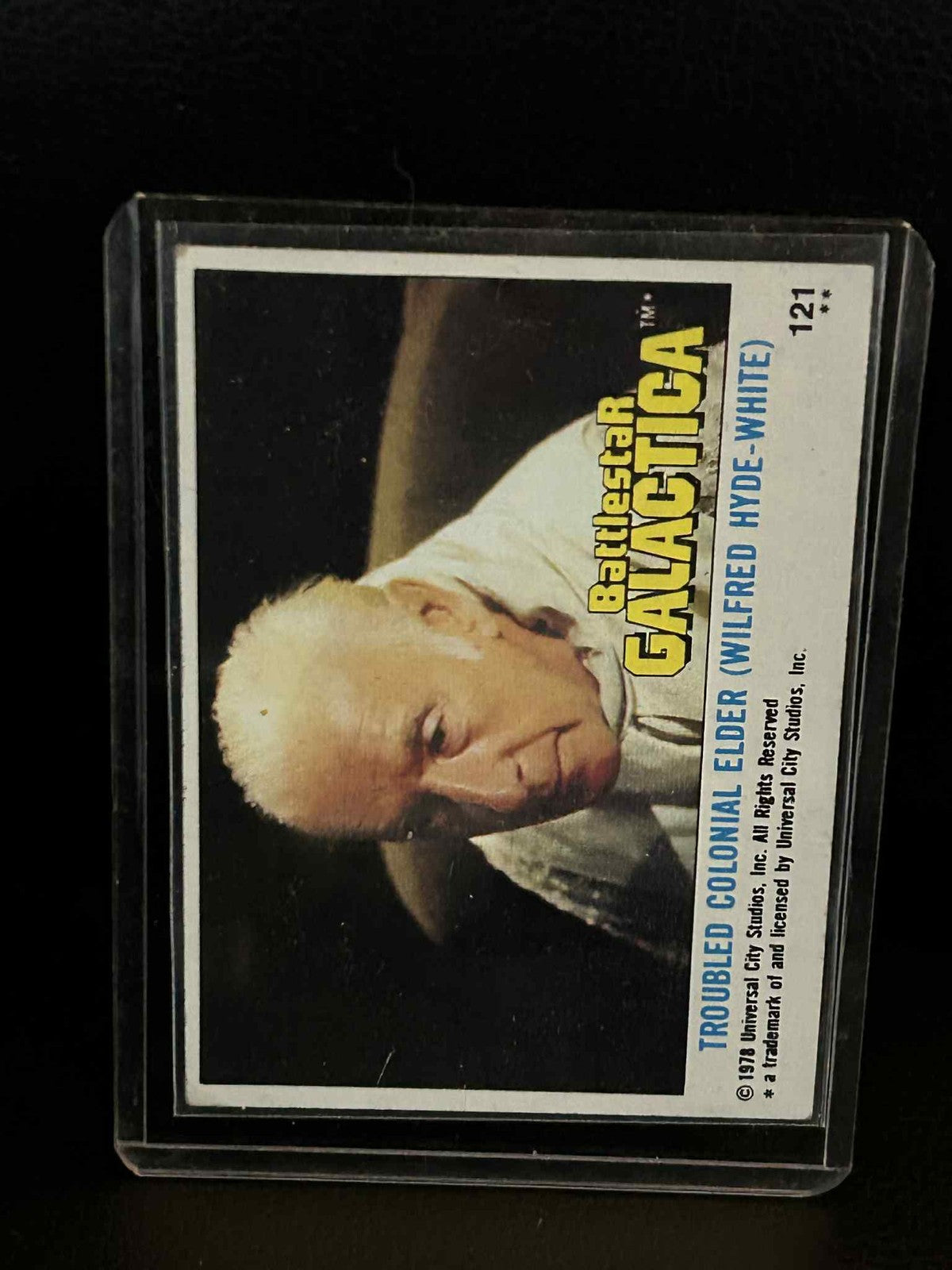 Beunruhigter Kolonialer Ältester (Wilfred Hyde-White) #121 1978 Topps Battlestar Galactic Sammelkarte