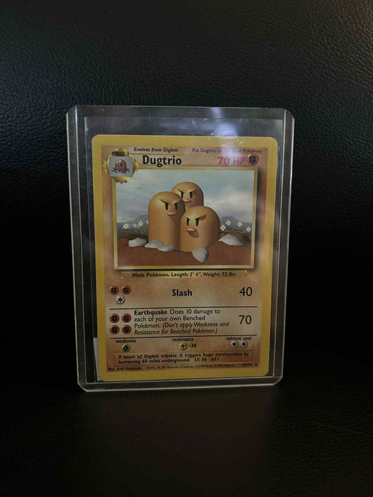 Dugtrio - 19/102 - Rare - Unlimited Edition Base Set Pokemon Moderately Played,