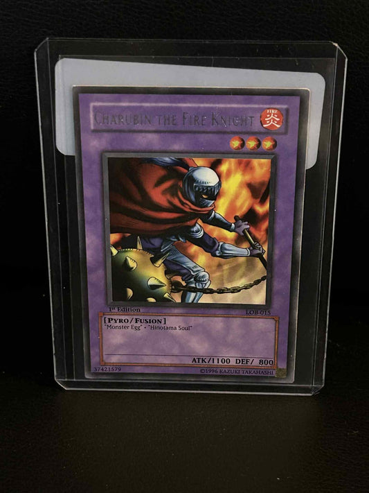 Charubin the Fire Knight - LOB-015 - Rare - 1st Edition Legend of Blue Eyes Whit