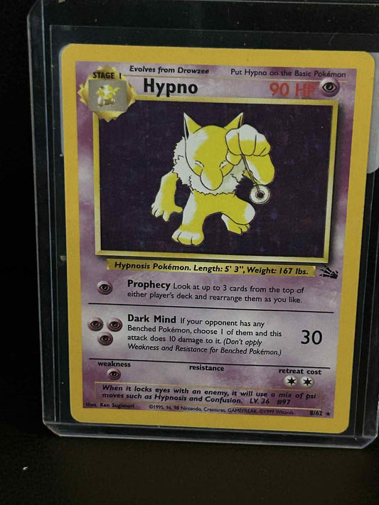 Hypno - 8/62 - Holo Rare - Unlimited Edition Fossil Pokemon