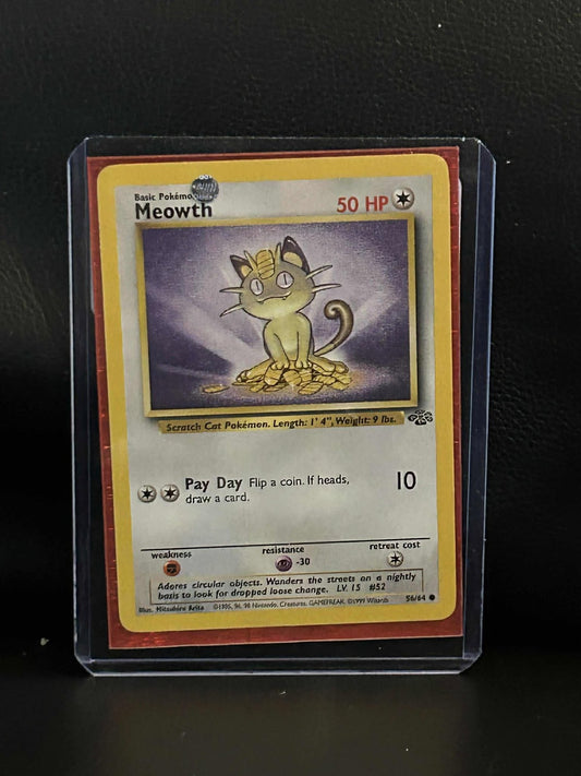 Meowth - 56/64 - Common - Unlimited Edition Jungle Pokemon Moderately Played, En