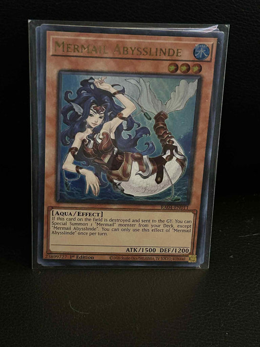 Mermail Abysslinde - RA04-EN011 - Ultra Rare - 1st Edition Quarter Century Stamp