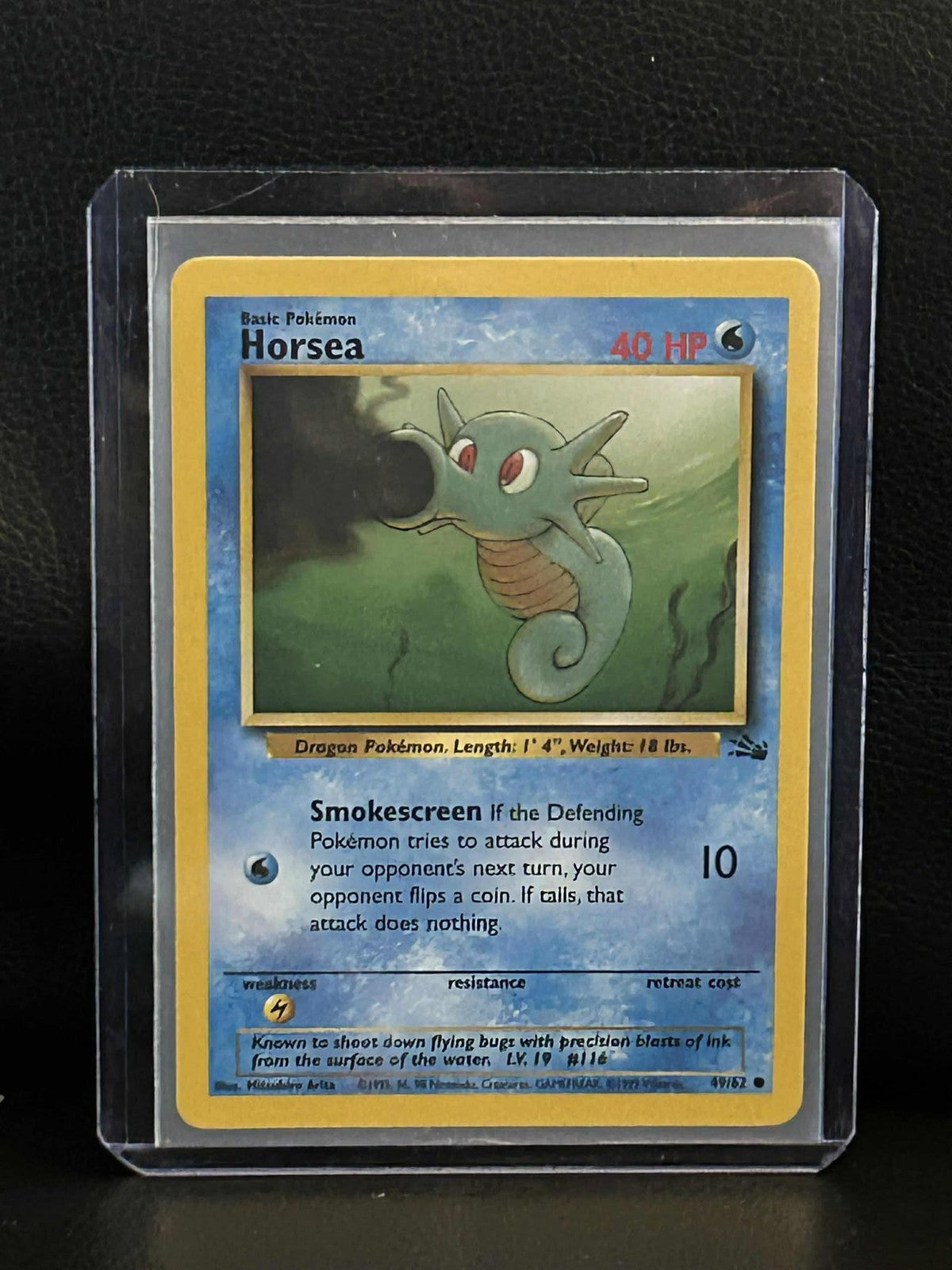 Horsea - 49/62 - Common - Unlimited Edition Fossil Pokemon Moderately Played, En