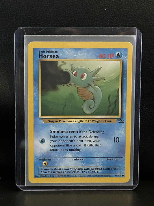 Horsea - 49/62 - Common - Unlimited Edition Fossil Pokemon Moderately Played, En