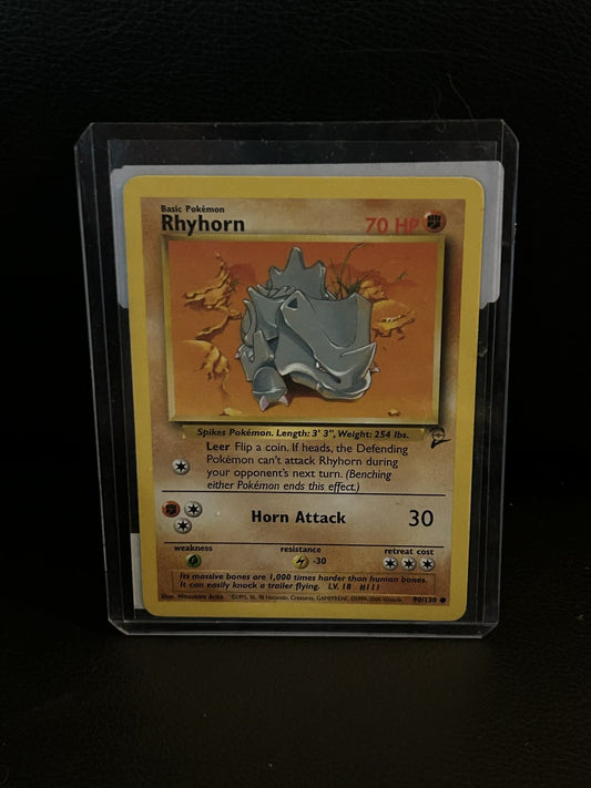 Rhyhorn - 90/130 - Common - Unlimited Edition Base Set 2 Pokemon Moderately Play