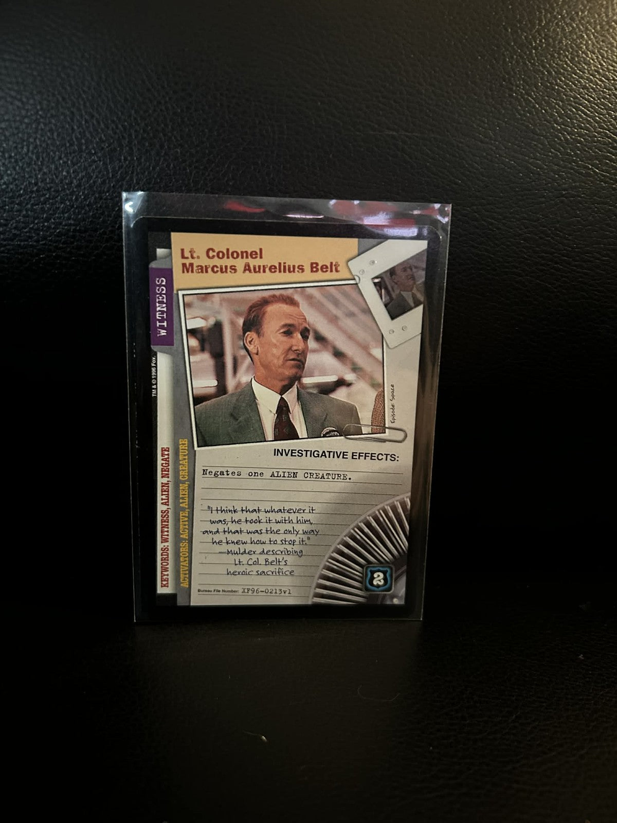Oberstleutnant Marcus Aurelius Gürtel Premier Edition X-Files Leicht bespielt