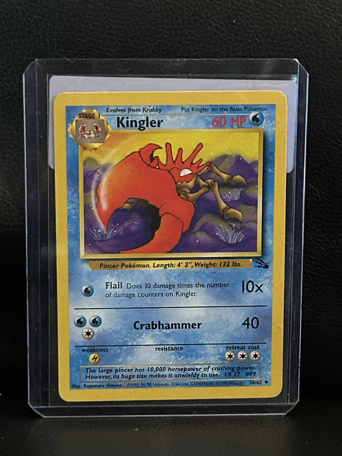 Kingler - 38/62 - Uncommon - Unlimited Edition Fossil Pokemon