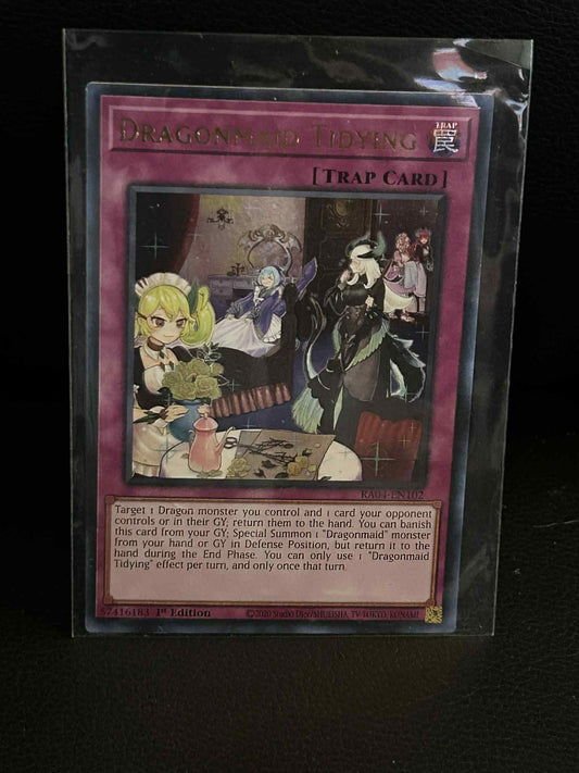 Dragonmaid Tidying - RA04-EN102 - Ultra Rare - 1st Edition Quarter Century Stamp