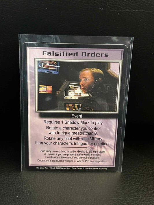 Falsified Orders The Great War Babylon 5 Light Play
