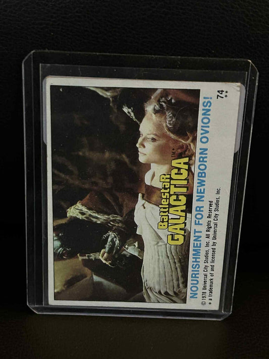 Nahrung für neugeborene Ovions! #74 1978 Topps Battlestar Galactica Moderately P Sammelkarte