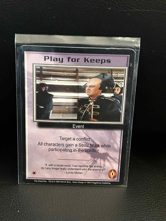 Play for Keeps The Great War Babylon 5 Light Play