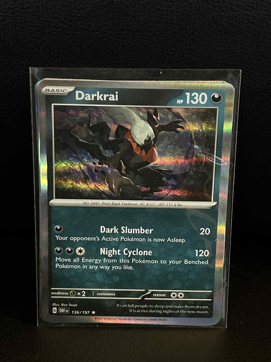 Darkrai - 136/197 - Holo Rare Scarlet & Violet - Obsidian Flames Pokemon Lightly