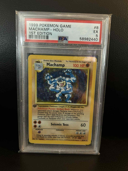 Machamp - 8/102 - Holo Rare - 1st Edition Base Set Pokemon Graded