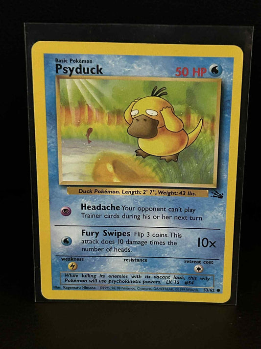 Psyduck - 53/62 - Common - Unlimited Edition Fossil Pokemon Moderately Played, E
