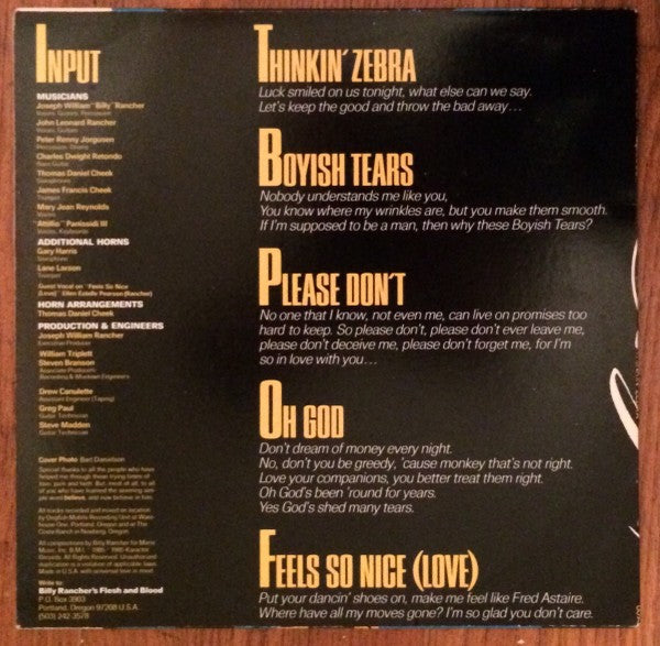 Billy Rancher's Flesh And Blood - Thinkin' Zebra (12") (Mint (M)) - 4002787048