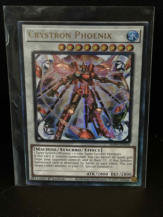 Crystron Phoenix - RA04-EN058 - Ultimate Rare - 1st Edition Quarter Century Stam