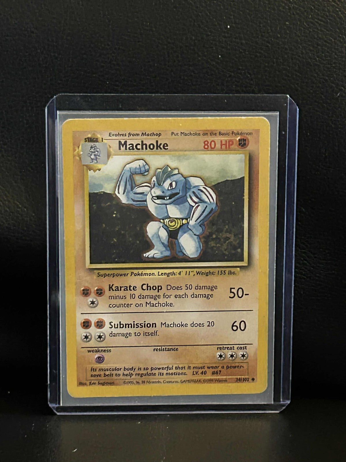 Machoke - 34/102 - Uncommon - Unlimited Edition Base Set Pokemon Moderately Play