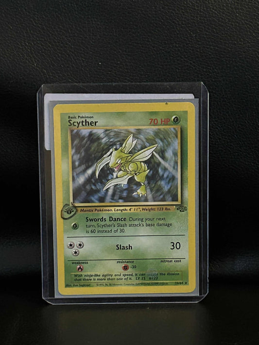 Scyther - 26/64 - Rare - 1st Edition Jungle Pokemon Moderately Played, English