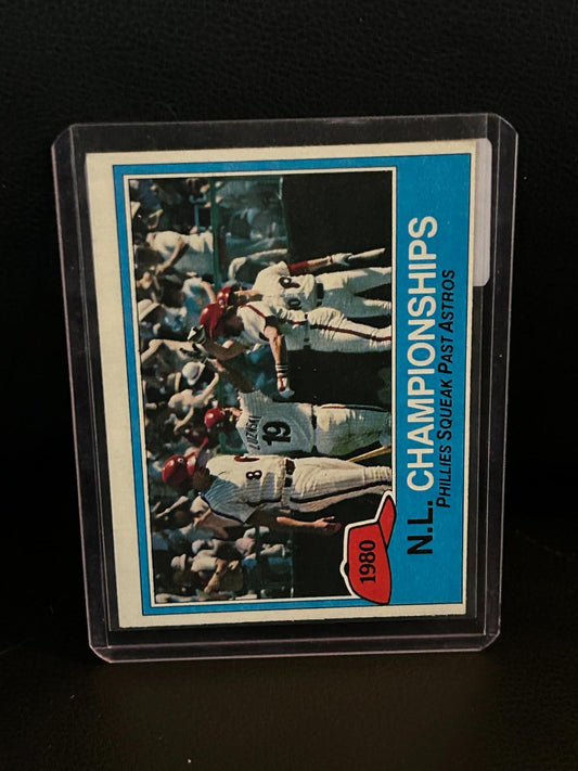N. L. Championships [Phil. Squeak Past Astros] #402 | 1981 Topps Baseball
