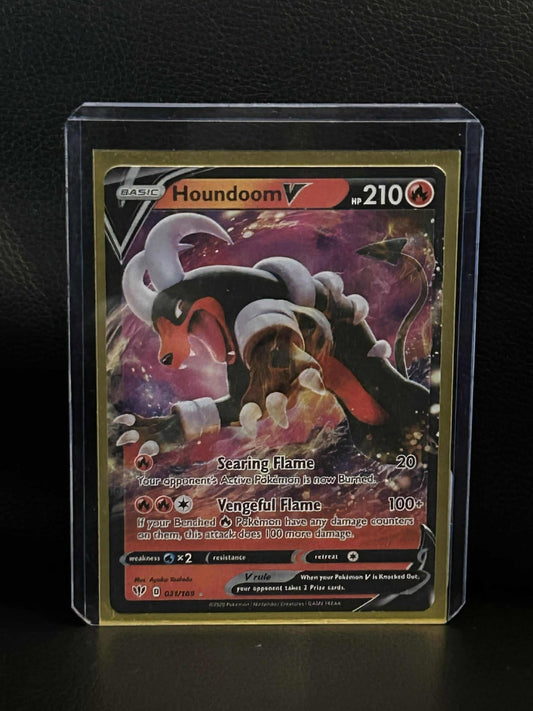 Houndoom V - 021/189 - Ultra Rare Sword & Shield - Darkness Ablaze Pokemon Light