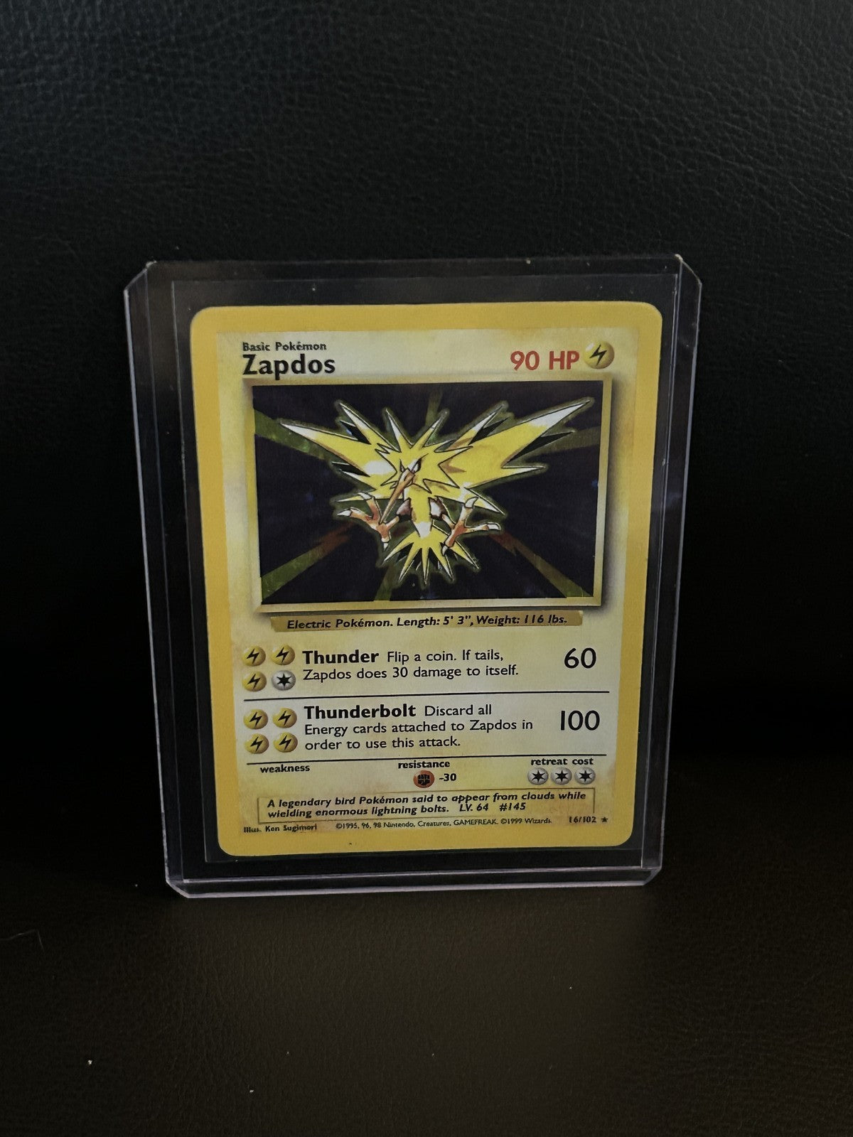 Zapdos - 16/102 - Holo Rare - Unlimited Edition Base Set Pokemon
