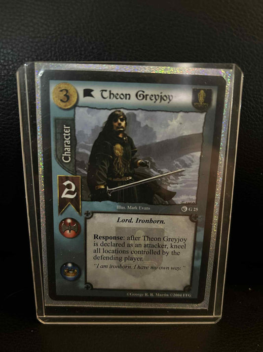 Theon Greyjoy #G25 Ice & Fire Premium Starter A Game of Thrones Lightly Played