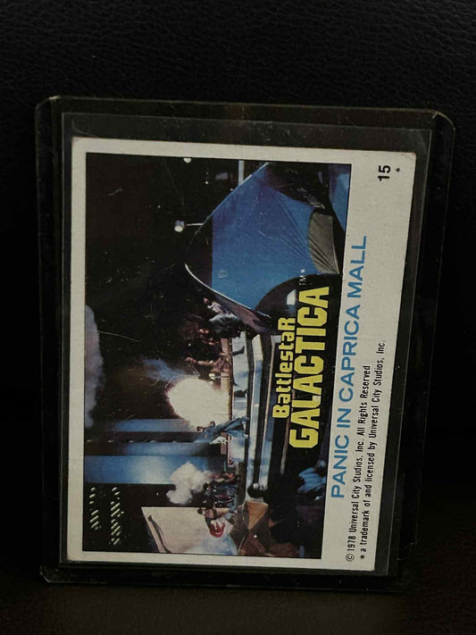 Panic in Caprica Mall #15 1978 Topps Battlestar Galactica Moderately Played