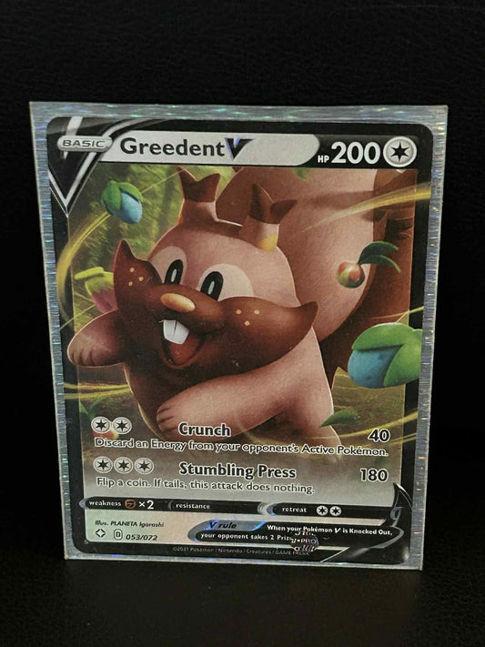 Greedent V - 053/072 - Ultra Rare Shining Fates Pokemon Lightly Played, English