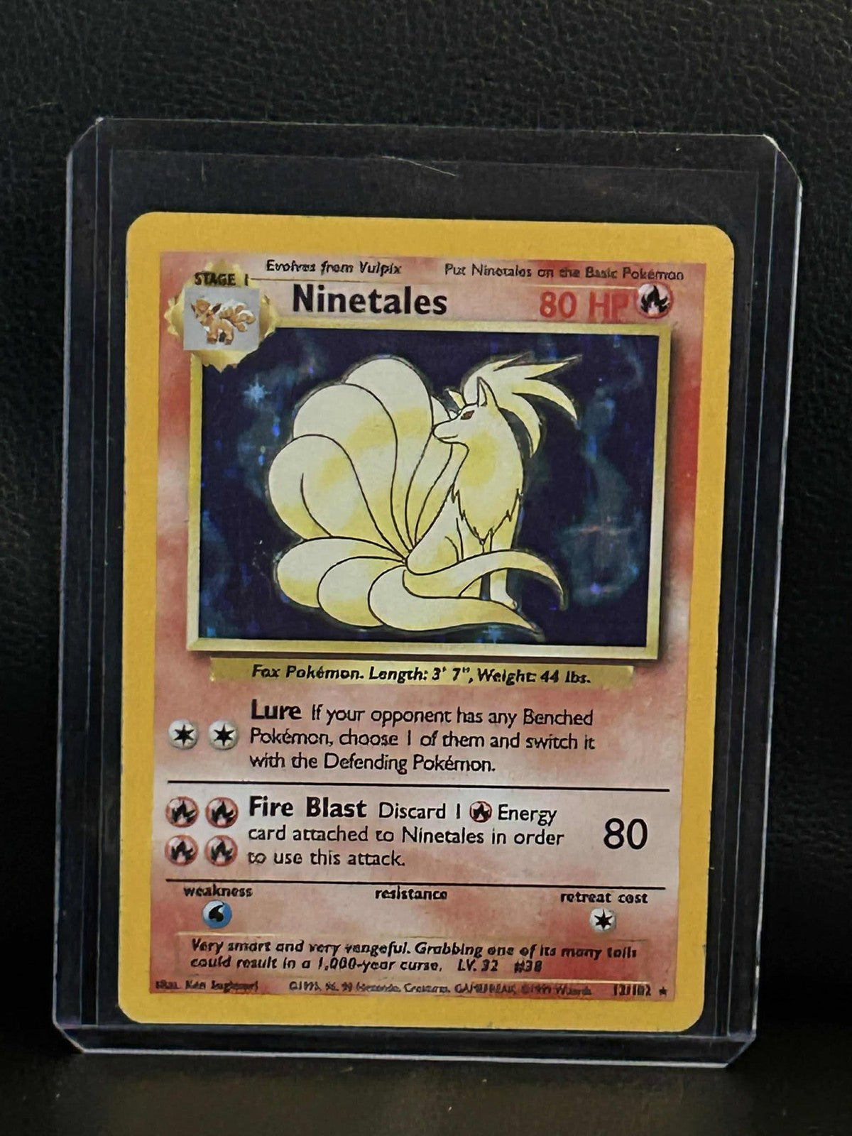 Ninetales - 12/102 - Holo Rare - Unlimited Edition Base Set Pokemon Moderately P